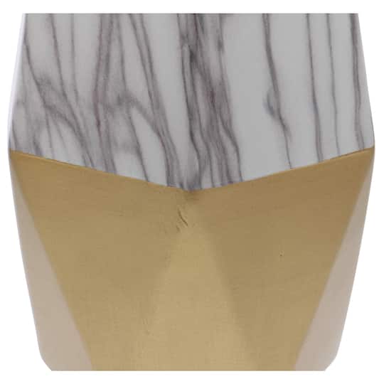 CosmoLiving by Cosmopolitan 14" Gold & Marble Stoneware Vase